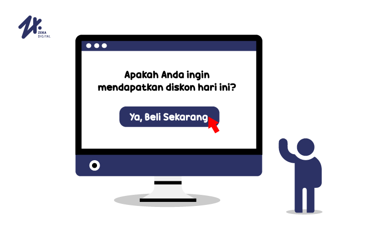 Mengarahkan pembaca untuk bertransaksi, Sumber: zekadigital.com