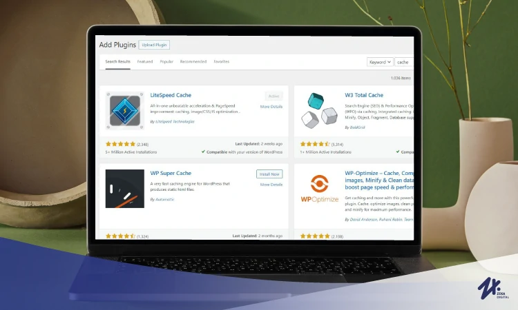 Memasang plugin cache, Sumber: zekadigital.com