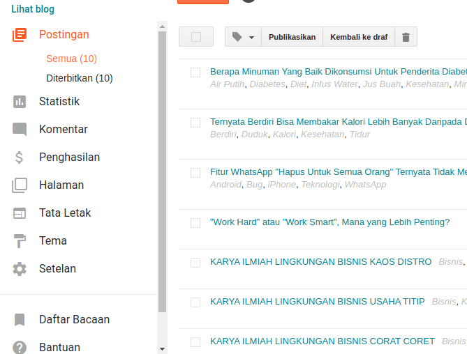 Wordpress Blogger Halaman Admin Blogger