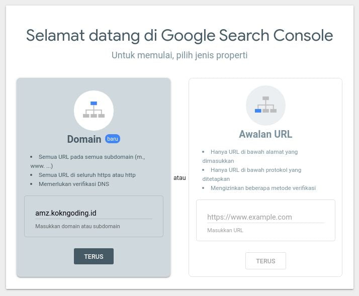 Verifikasi Domain