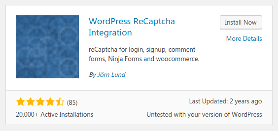 Wordpress ReCaptcha Integration