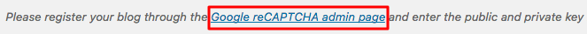 Halaman Admin Google ReCaptcha