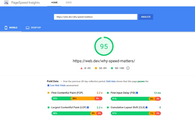 Melakukan uji coba pada landing page, Sumber: sistrix.com