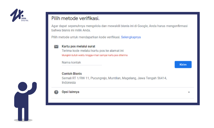 Pilih opsi verifikasi, Sumber: zekadigital.com