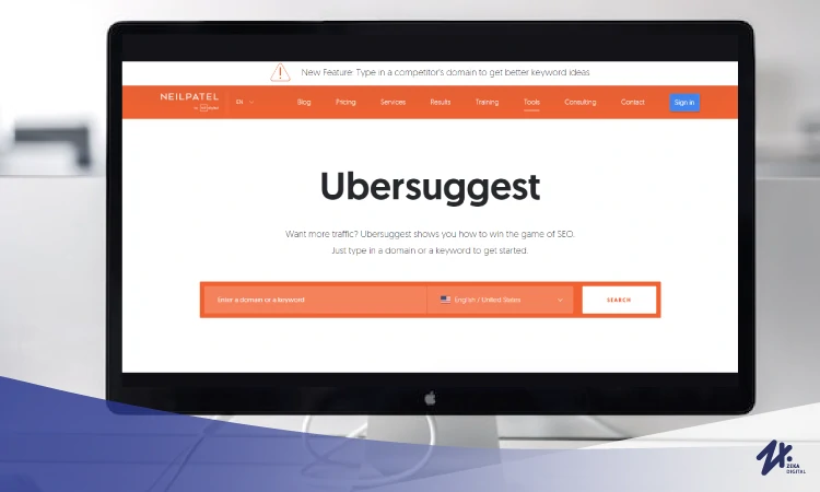 Ubersuggest dapat membantu melihat pengunjung website, Sumber: zekadigital.com