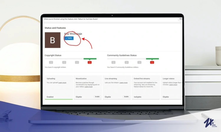 Verifikasi akun YouTube, Sumber: zekadigital.com