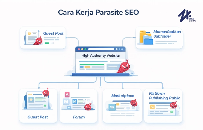 Cara kerja parasite SEO, Sumber: zekadigital.com